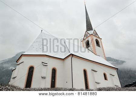 Beautiful church with mountains