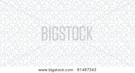 Light background with pattern generated from Like Hand icons