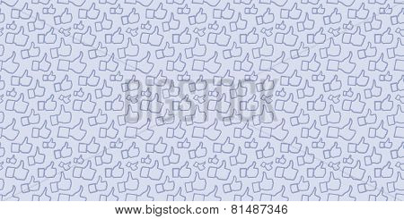 Light background with pattern generated from Like Hand icons
