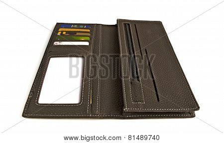 Leather Wallet On A White Background