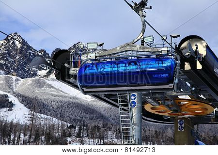 Blue cableway