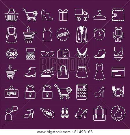 Shopping And Retail Related Icons Set