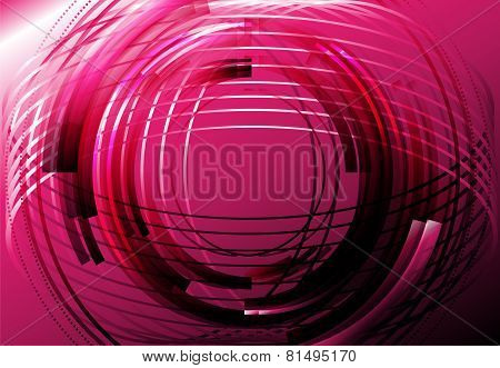 Abstract pink line circle