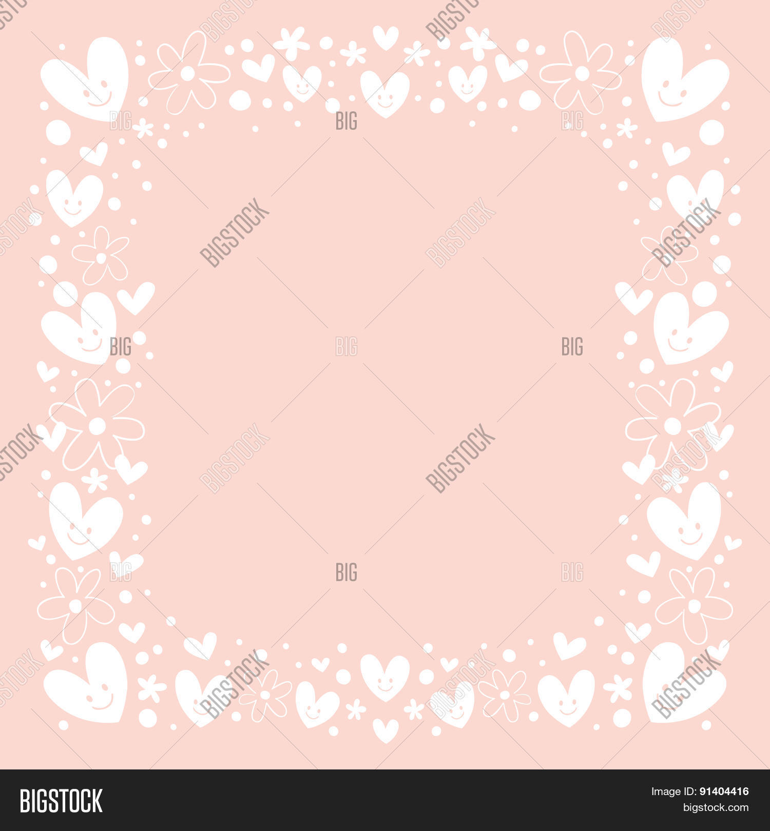 Hearts Flowers Frame Vector & Photo (Free Trial) Bigstock