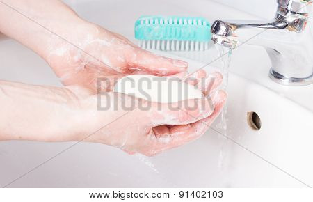 Woman Washing Her Hands