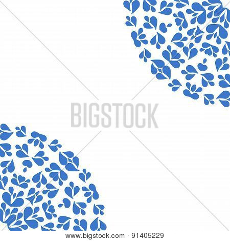 White background with blue pattern
