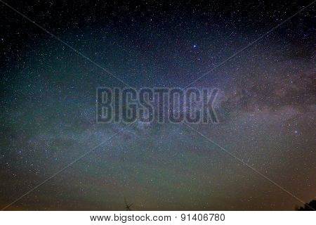 View to Milky Way Galaxy on nigh sky