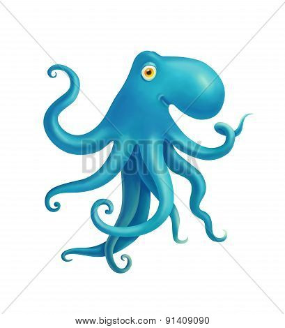 blue octopus illustration