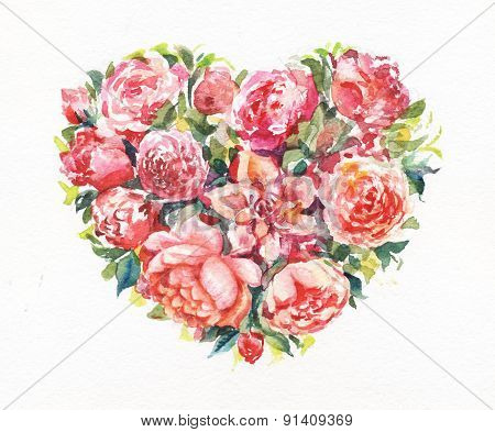 Bouquet Of Roses Watercolor