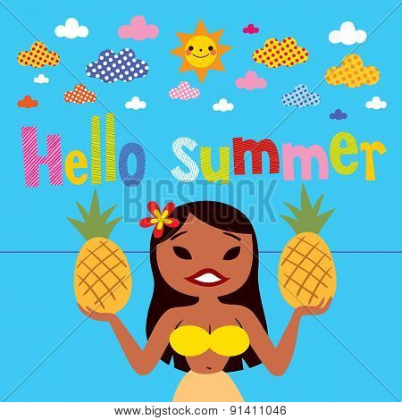 Hello summer hula girl
