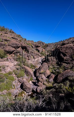 Volcanic Rock Basaltic Formation in Gran Canaria