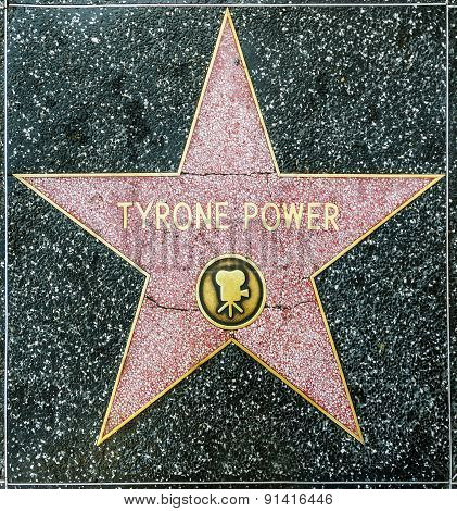 Tyrone Power's Star On Hollywood Walk Of Fame