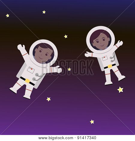 Man and Woman astronaut