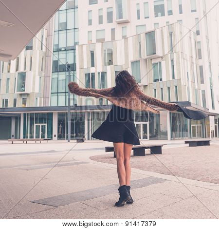 Beautiful Girl Posing In An Urban Context