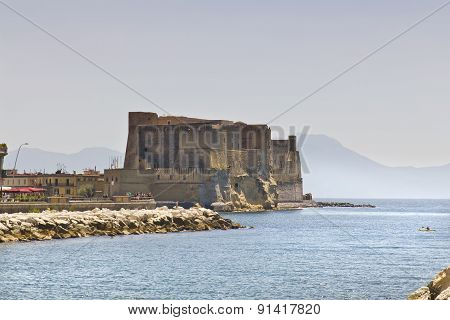 Castel Dell'ovo, A Medieval Fortress In The Bay Of Naples, Italy.