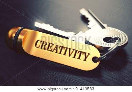 Keys with Word 'Creativity' on Golden Label.
