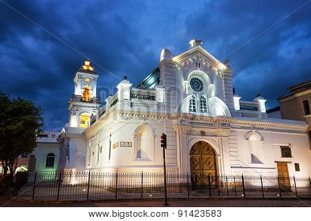Old Cuenca Cathedral At Night