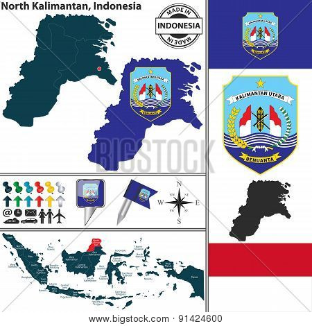 Map Of North Kalimantan, Indonesia