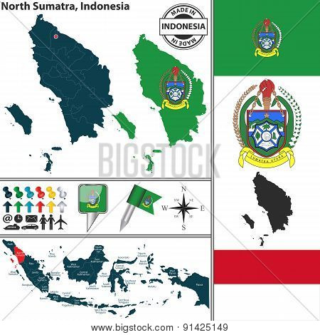 Map Of North Sumatra, Indonesia