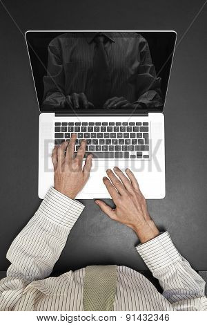Working On Laptop - From Above