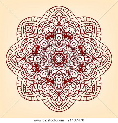 Vector ethnic decorative round element.