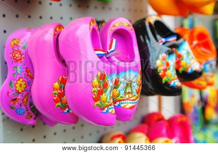 Colourful Traditional Dutch Wooden Shoes