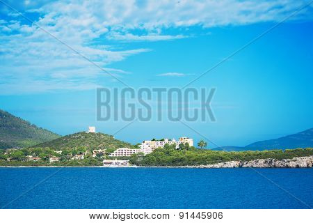 Sardinian Shoreline On A Cloudy Day