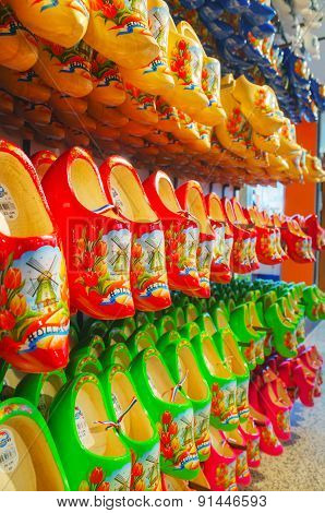 Colourful Traditional Dutch Wooden Shoes