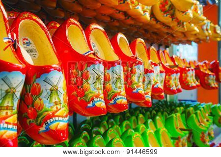 Colourful Traditional Dutch Wooden Shoes