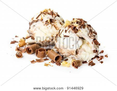 Scoops Of Ice Cream With Chocolate Chips