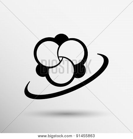 Molecule icon atom vector chemistry symbol element