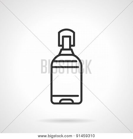 Water bottle black line vector icon