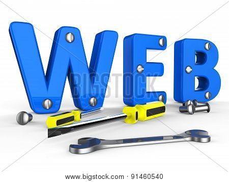 Web Tools Indicates Internet Softwares And Www