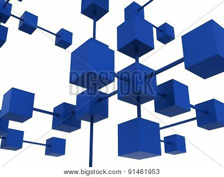 Interconnected Network Shows Working Together And Communicate
