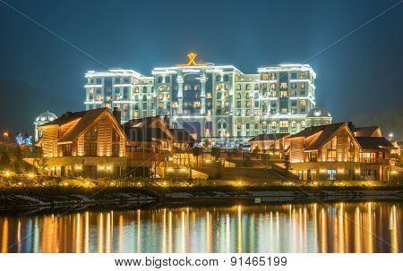 Quba - MARCH 26, 2015: Quba Rixos Hotel on March 26 in Azerbaijan, Quba. Quba Rixos Hotel is luxury hotel in northern Azerbaijan