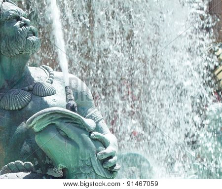 Statue In Water Fountain