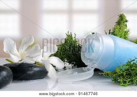 Exfoliating Gel With Seaweed In A Bath