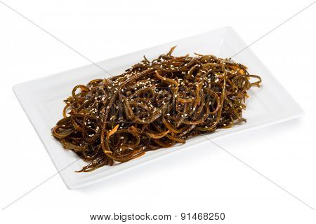 Spicy salad with heh seaweed and sesame. From a series of Food Korean cuisine.