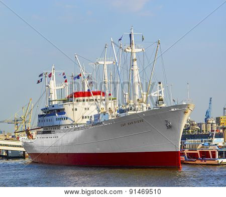 Historic Freighter San Diego In Hamburg