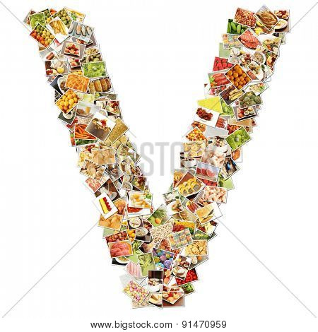 Letter V Uppercase Font Shape Alphabet Collage