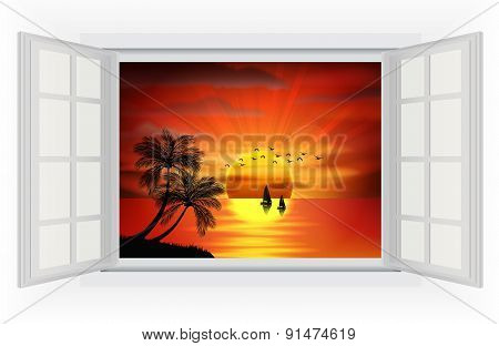 Sunset on sea