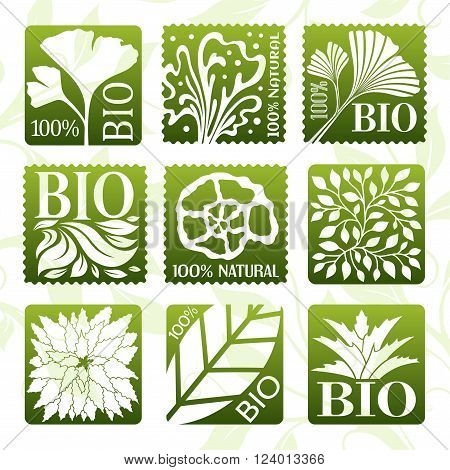 Natural organic product labels, stikers and badges. Bio product.