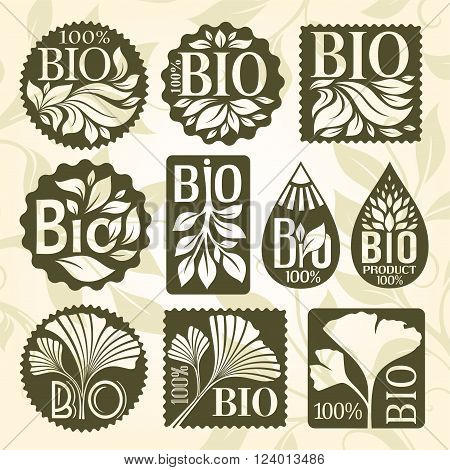 Natural organic product labels, stikers and badges. Bio product.