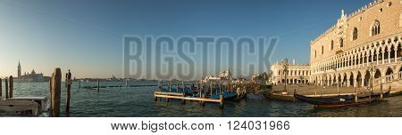 Doge's Palace And Basilica Di Santa Maria In Venice