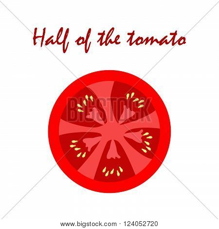 Tomato isolated single simple cartoon illustration. Vector