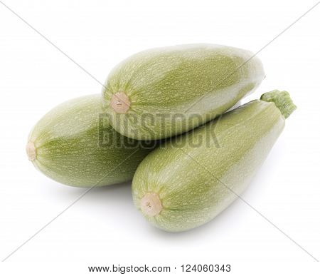 Three young fresh marrows isolated on white with shadow