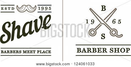 Set of Vector Barber Shop Elements and Shave Shop Icons Illustration can be used as Logo or Icon in premium quality