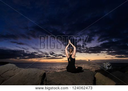 Meditation Yoga On Tenerife Beach