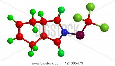 Molecular structure of captan (ethanethiol ethyl mercaptan) - general used pesticide 3D rendering