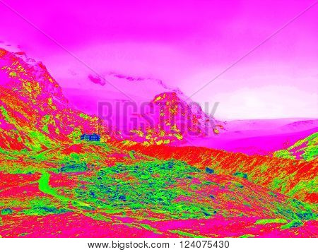 Spring Mountains In Infrared Photo. Amazing Thermography.
